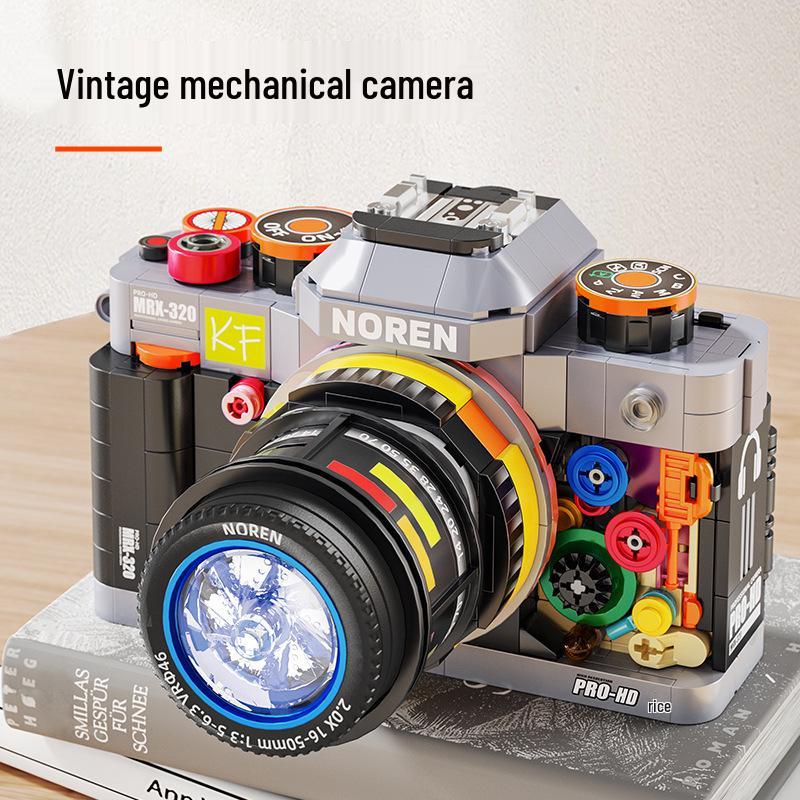 Hopeful Retro SLR Camera Model Building Blocks - Educational Assembly Toy for Boys