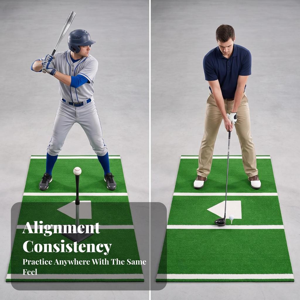 Baseball Batting Mat with Home Plate Stable Reinforced