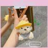 Plush Keychain Dog With Straw Hat Striped Scarf Design For Collectible Anime Accessories
