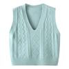 2024 Autumn/Winter College Style V-Neck Knitted Pullover Vest for Women