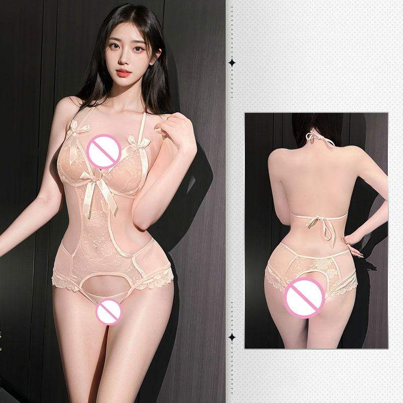 Purple Crotchless Babydolls & Chemises Hot Woman Sexy Bodysuit Teddy Lingerie Naughty Transparent Erotic Costume Porno Underwear