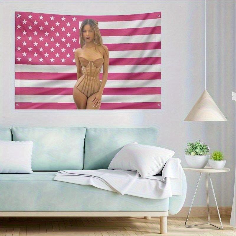 1pc Tyler Pink USA Flag Wall Hanging Stylish Funny Patriotic Decor Durable Indoor Outdoor Art for BedroomDormOfficePatioGarden