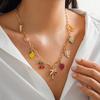 Cherry Pendant Trendy Women's Stainless Steel Jewelry Aesthetic Necklaces Dopamine Woman Choker Accessories for Girls Sweet Neck