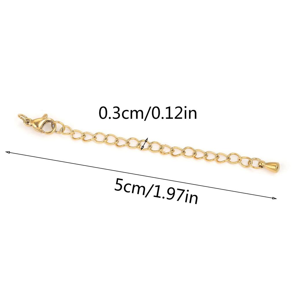 Elegant Tail Chain Extender 5cm Stainless Steel Tail Chain for Necklace Extensions Bracelet Lengthener Chain