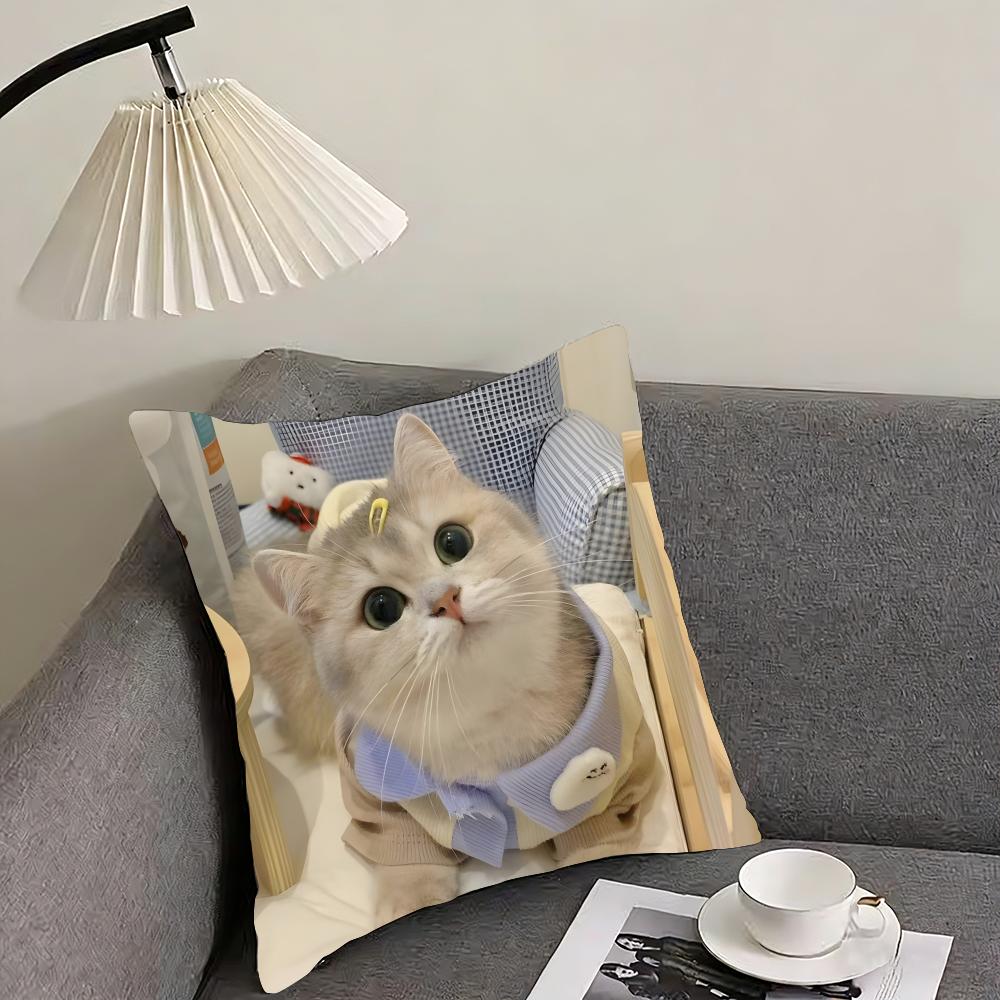 Cute Pet Animal Cushion Cover Reversible Plush Pillow Cover – For car, sofa, bedroom, perfect as a gift.