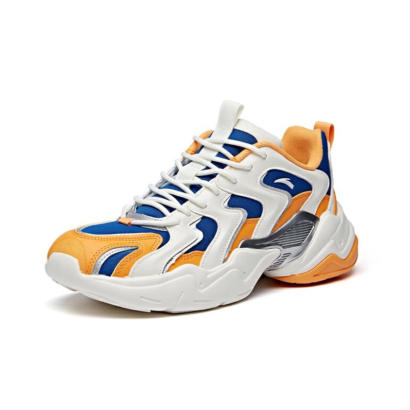 Anta Full-Featured Non-Slip Wear-Resistant Low-Top Dad Shoes Men Sneakers White Yellow Blue 112018882-3
