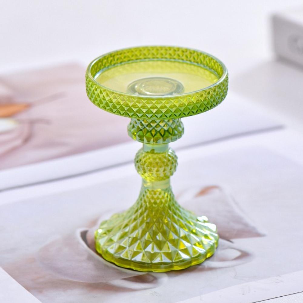 Creative Christmas Light Luxury High Footed Glass Candleholder Home Candleholder Base Romantic Wedding Table Creative Home Decor