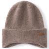 Cashmere hat men's and women's double-layer thickened winter cashmere bag head knitted stacking hat couple cold hat