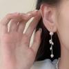 PONYKISS  Sterling Silver Pearl Chain Tassel Stud Earrings for Women Trendy Geometric Fine  Minimalist Accessories