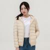 Autumn and winter new women's light stand-up collar hooded down jacket white duck down women's slim fit large size light jacket