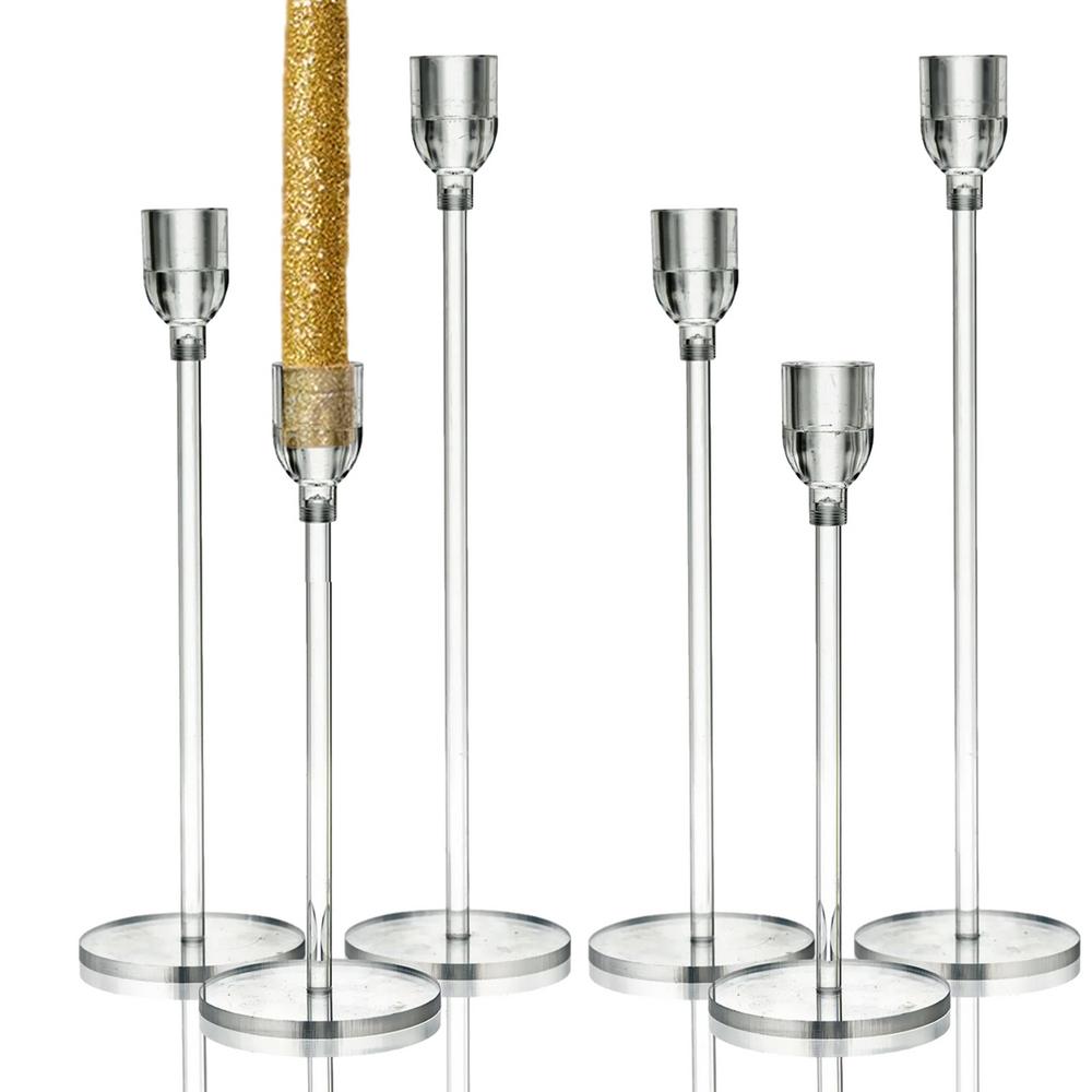 Acrylic Candlestick Holders Transparent Taper Candle Holder Wedding Party Favors Lightweight Decorative Table Centerpieces