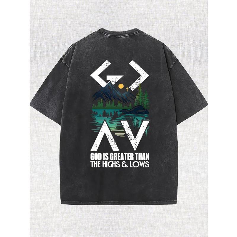 High-Quality Double-Sided Men's T-Shirt Ideal for Outdoor Sports, Vintage Washed, Made of 100%, Perfect for Daily Wear with a Loose Fit And Soft