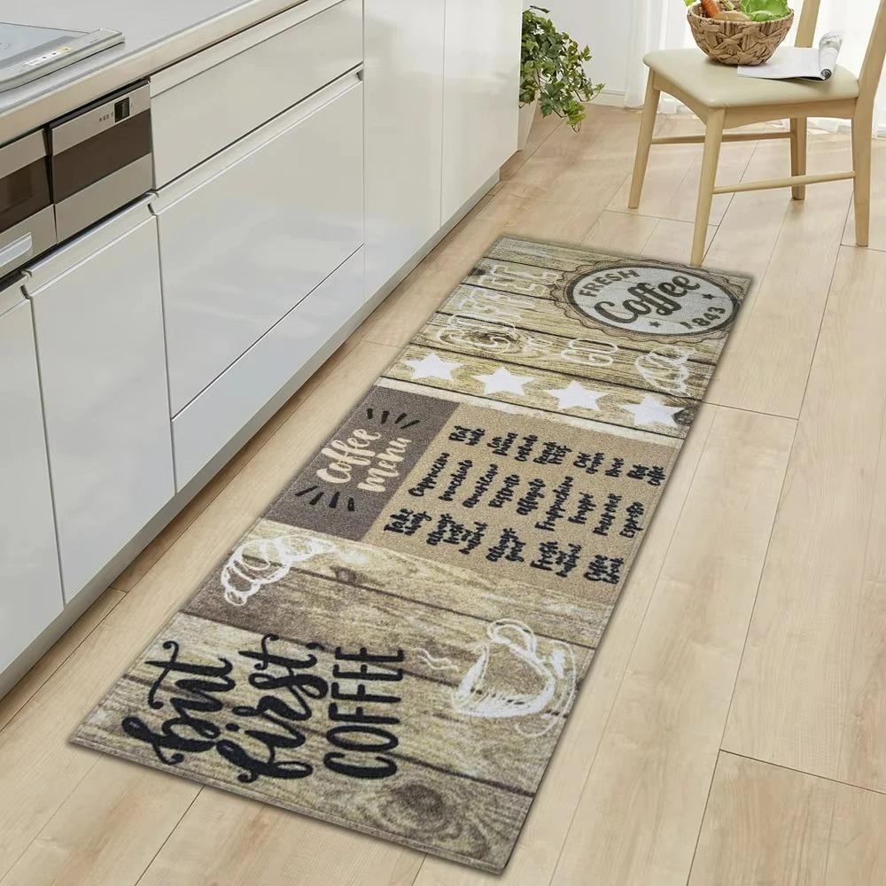Stile Lavagna Menù Caffè Graffiti Cucina Tappeto Lungo da Corridoio Cucina Decorazione Personalizzata Antiscivolo Facile da Pulire Morbido Tappetino