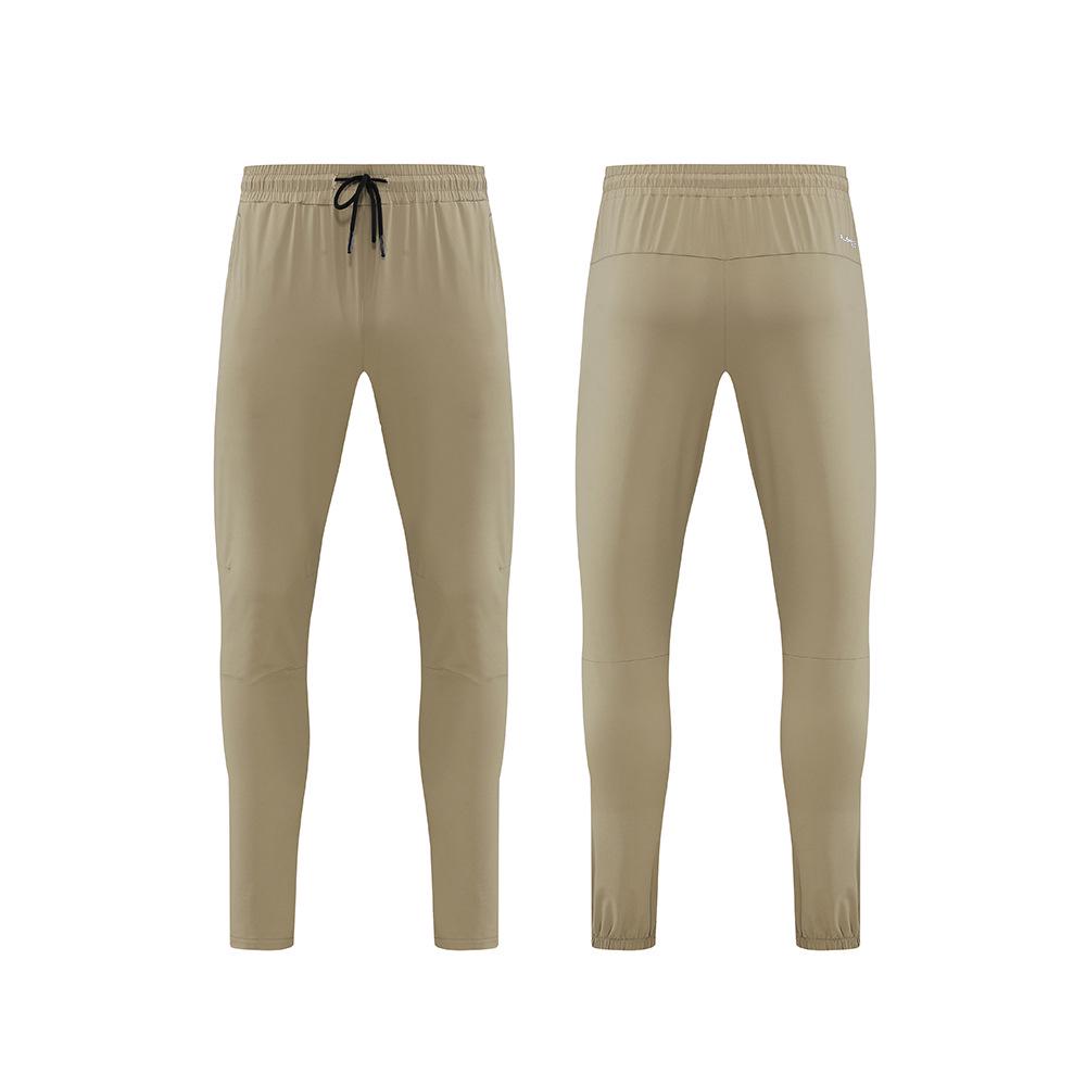 

Мужские быстросохнущие дышащие нейлоновые беговые брюки - летние свободного кроя с манжетами на штанинах 2XL хаки
