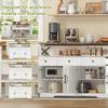 Buffet Sideboard 140cm with Storage Space, Coffee Bar with 3 Drawers, Country Style Console with Doors, Cupboards with Shelves, Suitable for Kitchen,
