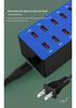 50W Multi-Port Power Strip: 10 USB Charger for Mobile Phones with US, EU, and UK Plugs