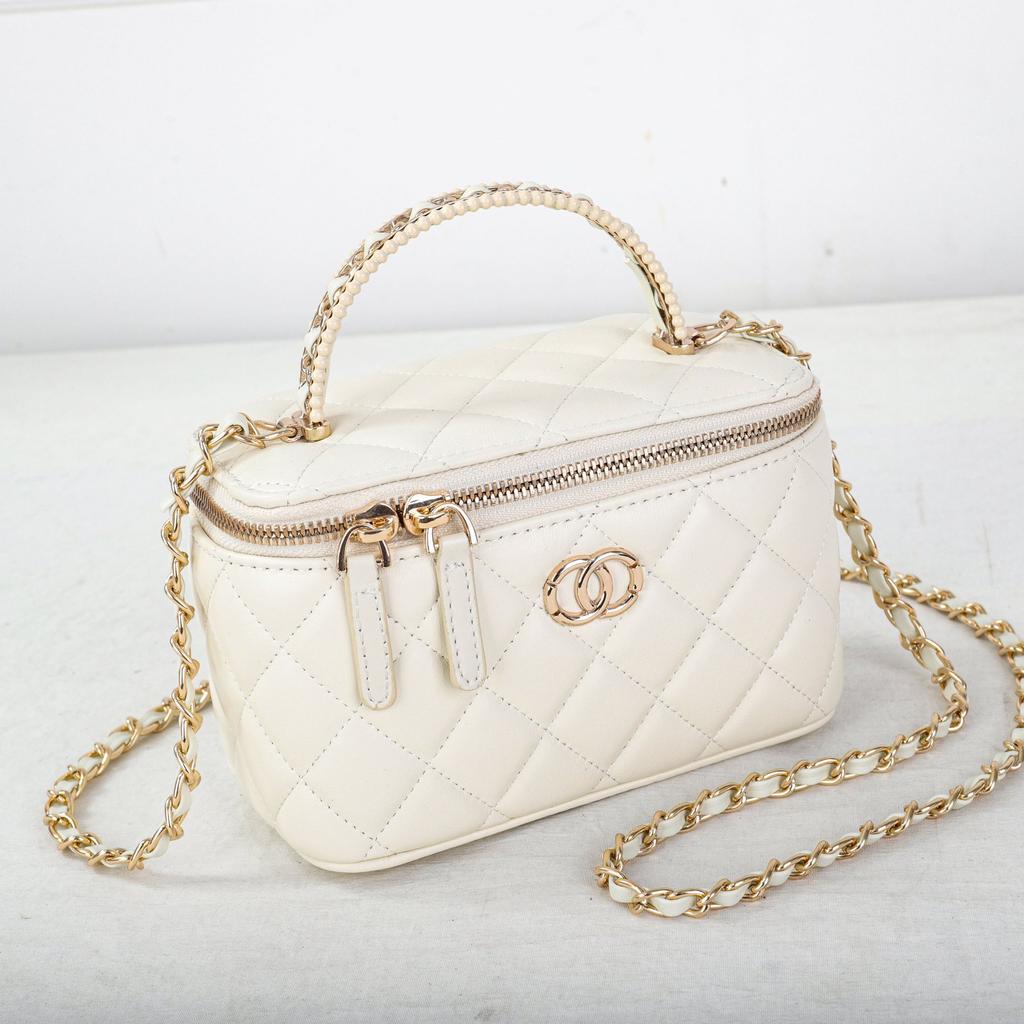 Ruit ketting box tas, high-end gevoel licht luxe mode veelzijdige nieuwe schouder crossbody draagbare schapenhuid tas