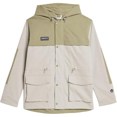 adidas Originals X Spezial Moorfield Striukė Spalvų Blokas Logotipas Lauko Darbo Ilgomis Rankovėmis Vintažinė Daug Kišenių Su Gobtuvu Striukė Vyriškos Striukės Chaki IN6753