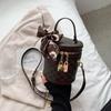 Ielgy Ladies Niche All-Match Messenger Bag Texture Portable Silk Scarf Bucket Bag