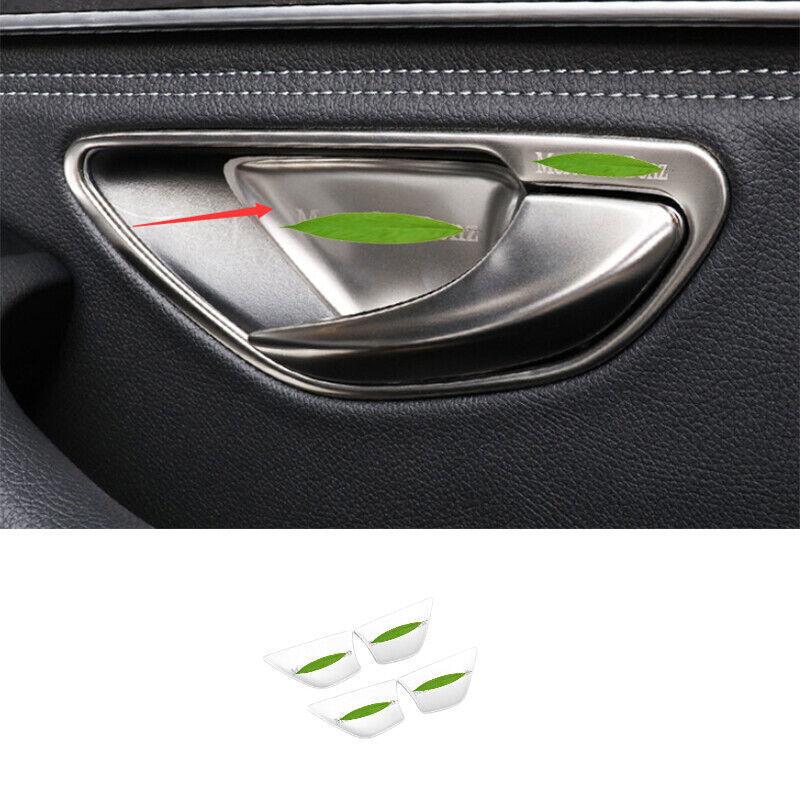 For Mercedes-Benz GLC 2016- Steel Silver Interior Door Bowl Cover Trim 4PCS
