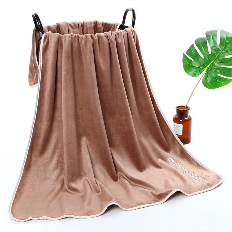 Microfiber youth pie hemming embroidered beach towel comfortable soft thickened absorbent household bath towel