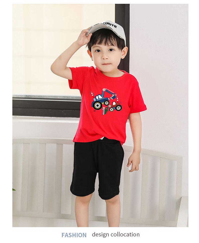 New Boys' Pure Cotton Short-Sleeve Printed T-Shirt - Round Neck Summer Top