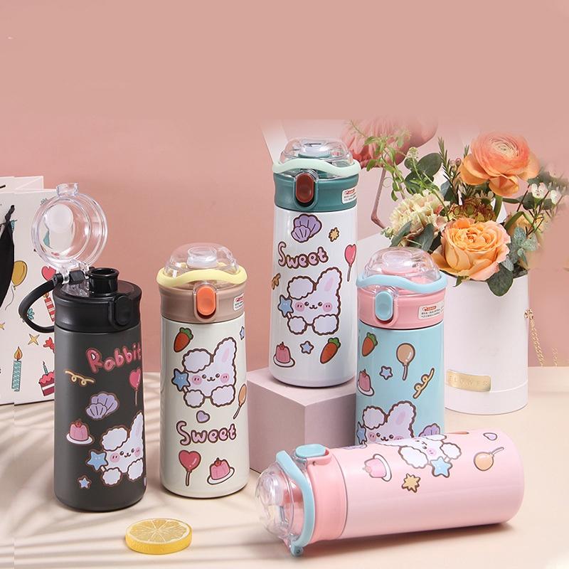 Insulated Cup With Cute Cartoon Design 304 Stainless Steel, Portable And Easy To Carry