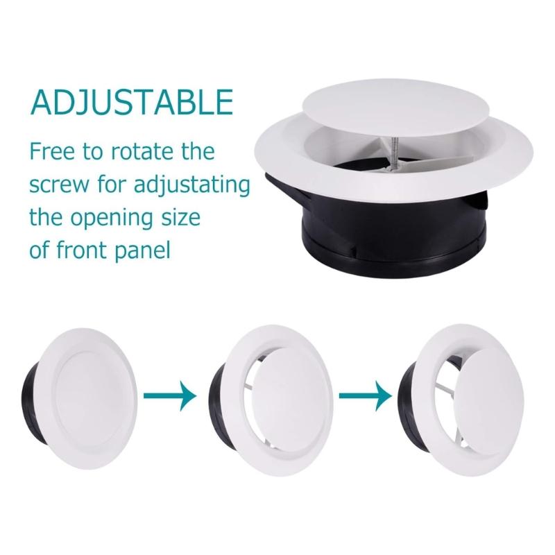 Round Air Vent Cover Outlet Exhaust Vent Ducting Ventilation Grilles Air Vent Extract Valves for Home Kitchen Bathroom