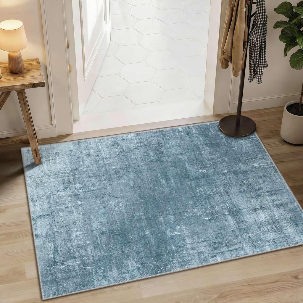 Optische Täuschung Geometrischer Teppich, Rutschfeste Waschbare Fußmatte für den Eingangsbereich, Moderner Schwarz-Weiß-Teppich für den Flur