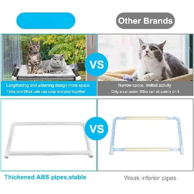 Cat Window Perch, Cat Hammock w/Fleece Blanket Upgraded Screw Suction Cups