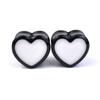 6-50mm Solid Color Ear Tunnels Gauges and Plug Heart-shaped Ear Expander Studs Stretching Body Piercing Jewelry