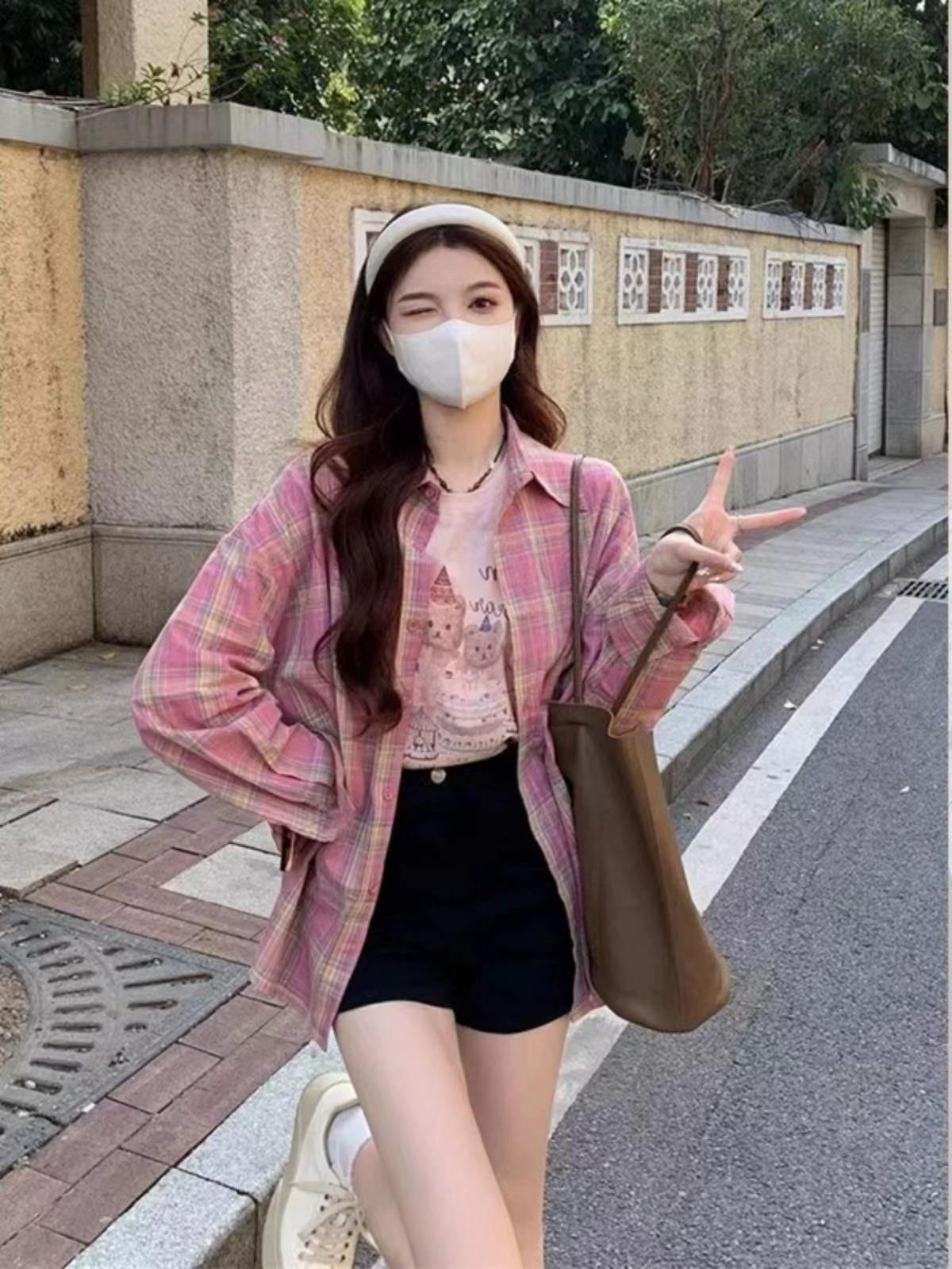 

Popular Tencel Linen Plaid Shirt: Lightweight, Breathable, Fashionable Summer Outerwear One Size (Fits 80-140 Jin)