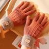 Thicken Touch Screen Mittens Plus Velvet Knitted Gloves Outdoors   Men Women
