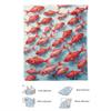 1pc Ocean Fish Blanket - Soft Flannel-like Texture, Red Fish Pattern in Blue Ocean Background - All-Season Cozy Throw for Bed