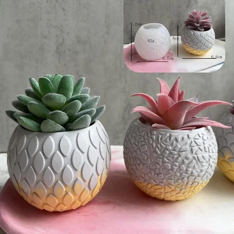 Handmad Creative DIY Succulents Flowerpot Silicone Mold Fish Tank Craft Storage Box Making Plaster Resin Candle Jar Casting Mold