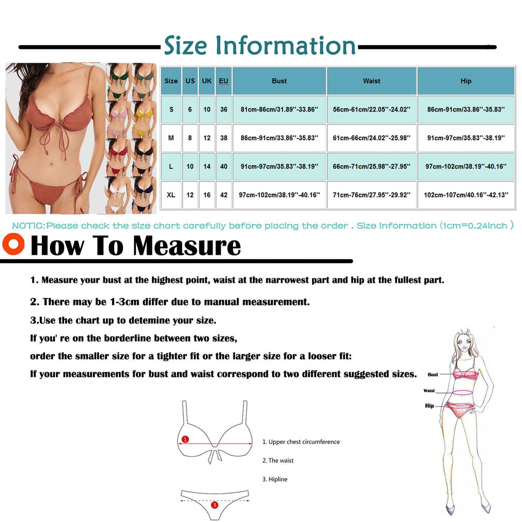 Women's Triangle Bikini Set Two Piece Swimsuit Adjustable Tie Straps Textured Fabric Beachwear Swimwear for Summer Pool Party