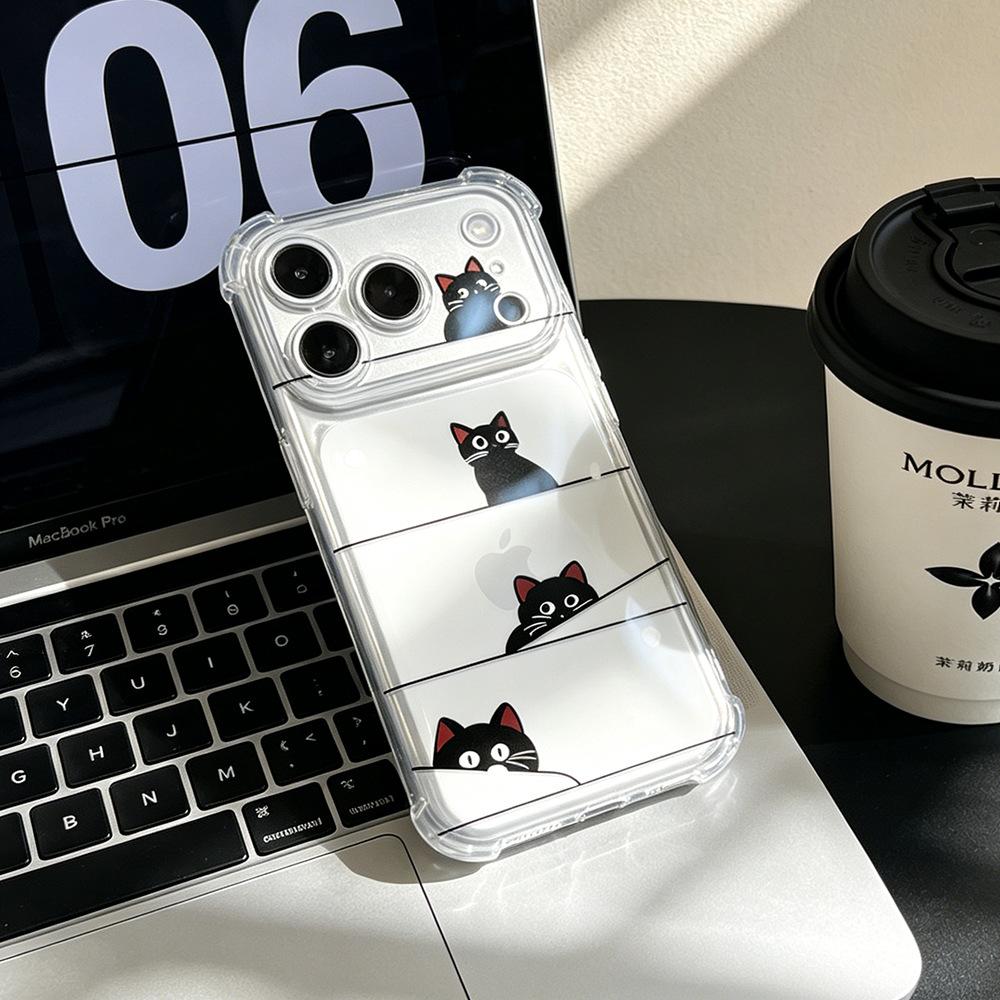 Hidden cat is suitable for Huawei oppo Apple 11/11 mobile phone case airbag iPhone11Pro transparent new niche