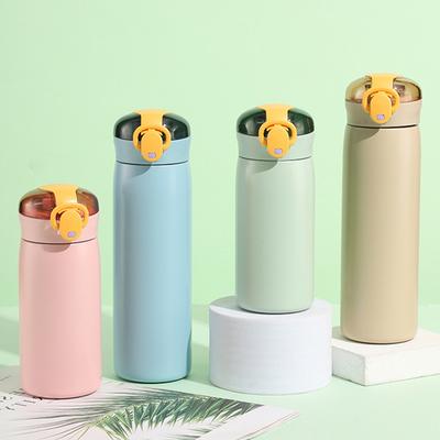 Kinder 304 Edelstahl Thermos-Wasserflasche 320/460ML Tragbarer Becher mit Strohhalm Kalt- und Heißisolierung Thermoskanne Trinkgefäß für Schüler