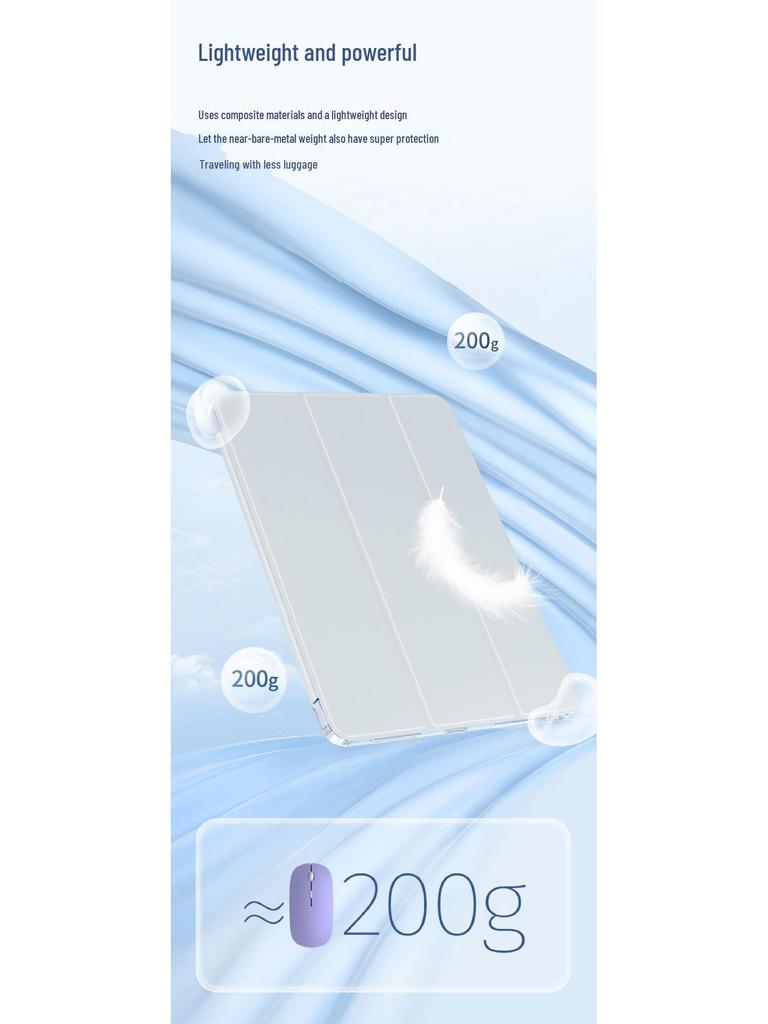 2023 iPad Air 4 Pro 11 Case with Pen Slot, 9.7-10.4 Inch High-Transparency Acrylic Trifold for Huawei