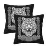 Norse Nordic Viking Celtic 2 Pcs Square Pillowcase Pillow Cover Cushion Zip Decorative Comfort Throw Pillow For Home Car