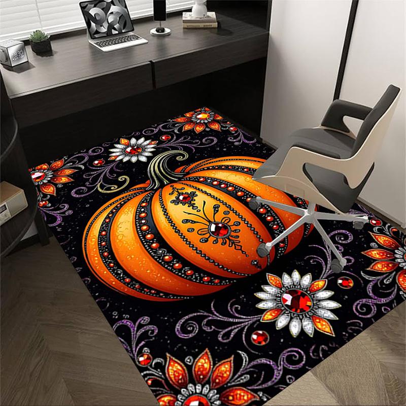 1PC Pumpkin Artwork Extra Large Non Slip Floor Carpet, Office, Family, Studio   Large Area Rug Indoor Rugs, Bold Statement Piece
