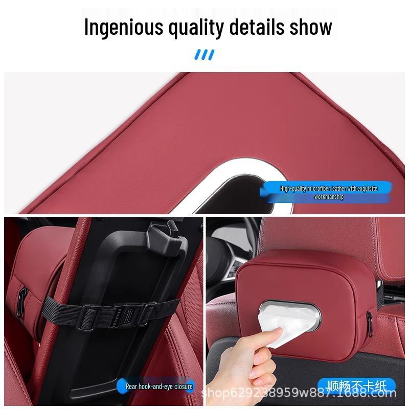 Premium Car Tissue Holder: Armrest Box & Hanging Napkin Storage