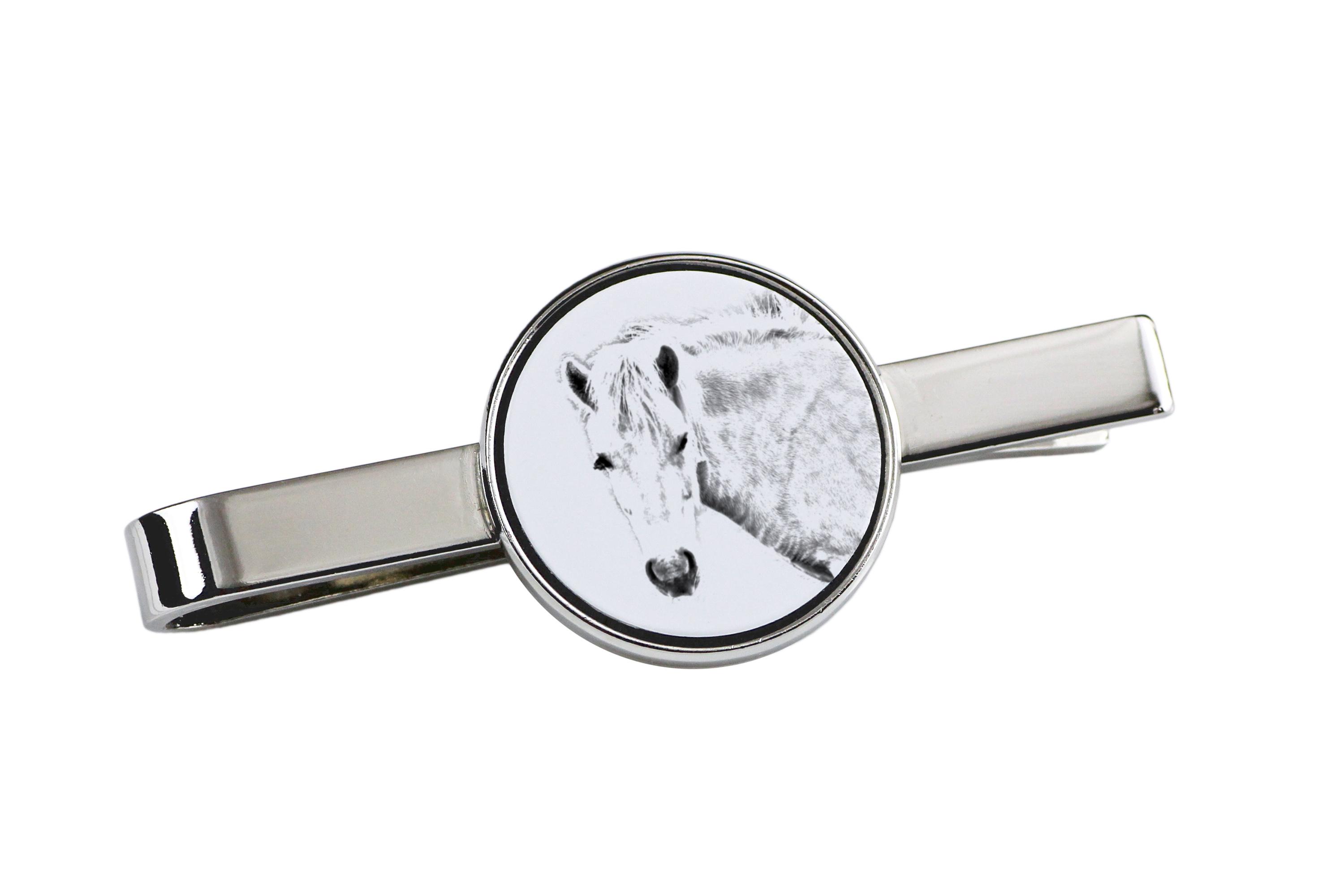 

Fjord Horse - tie clip with a horse, personalized tie clip, a unique gift for a man from the Art-Dog brand срібний