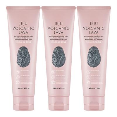 Jeju Volcanic Clay Anti-Dust Pore Cleansing Foam, 140ml, 3 Pieces
