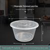 Jianmei Hexiang 1500ml Transparent Round Disposable Food Bowl