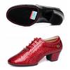 Scarpe Sportive da Donna in Pelle Suola Morbida Scarpe Quadrate per Adulti da Donna Pelle Moderne Scarpe da Danza Latina Sneaker da Sala da Ballo