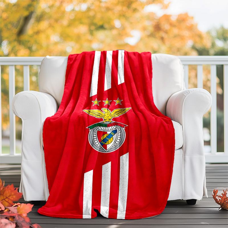 1pc B-Benfica Theme Blanket - Digital Print, Polyester, Cozy for All Seasons, Perfect for Outdoor, and Travel