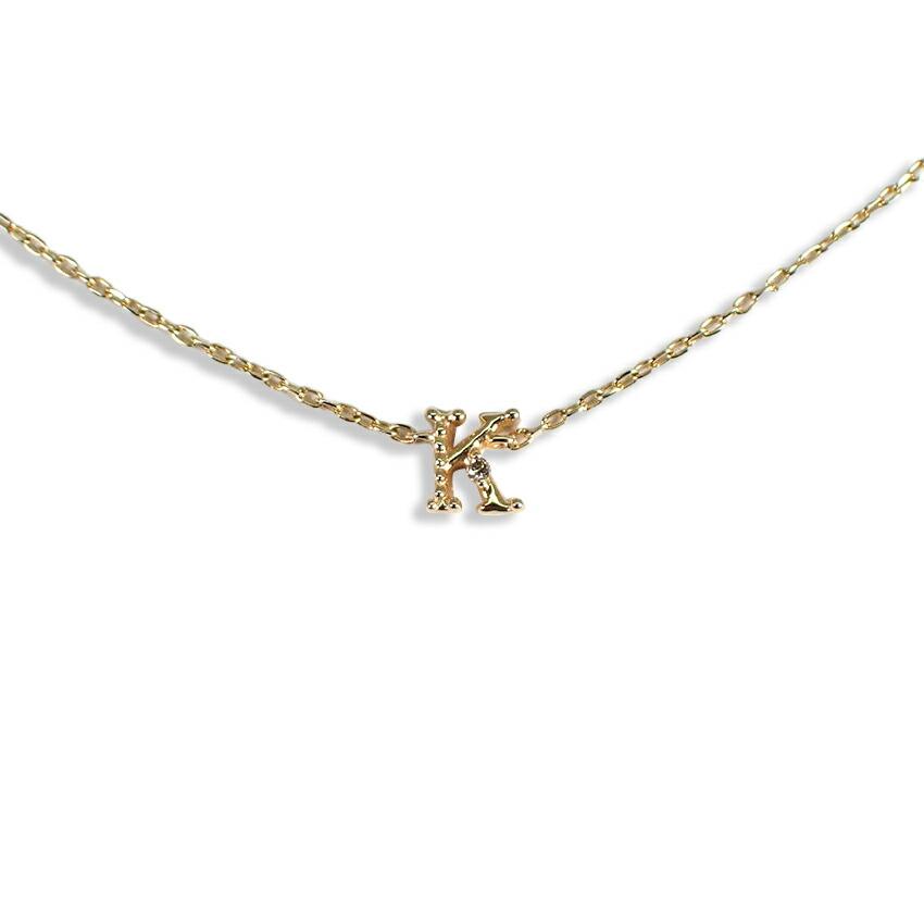 

[Б/у] NOJES/K10PG Initial/K бриллиантовое ожерелье [g274-32]