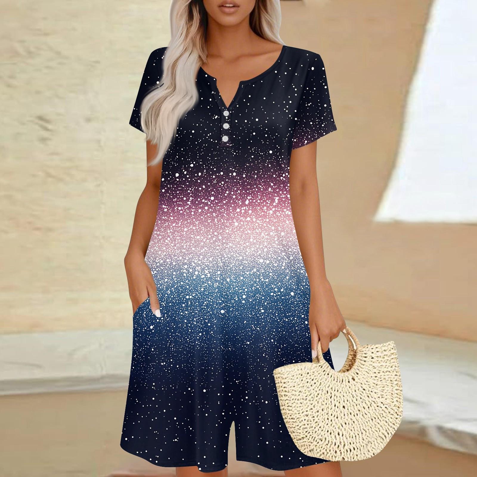 

Женский повседневный комбинезон с коротким рукавом, модный топ, шорты, комбинезон с карманами XL фиолетовый