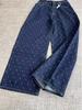 IM2026 Women's High-Waisted Retro Polka Dot Leather Bag Jeans - Slimming, Versatile Wide-Leg Long Pants